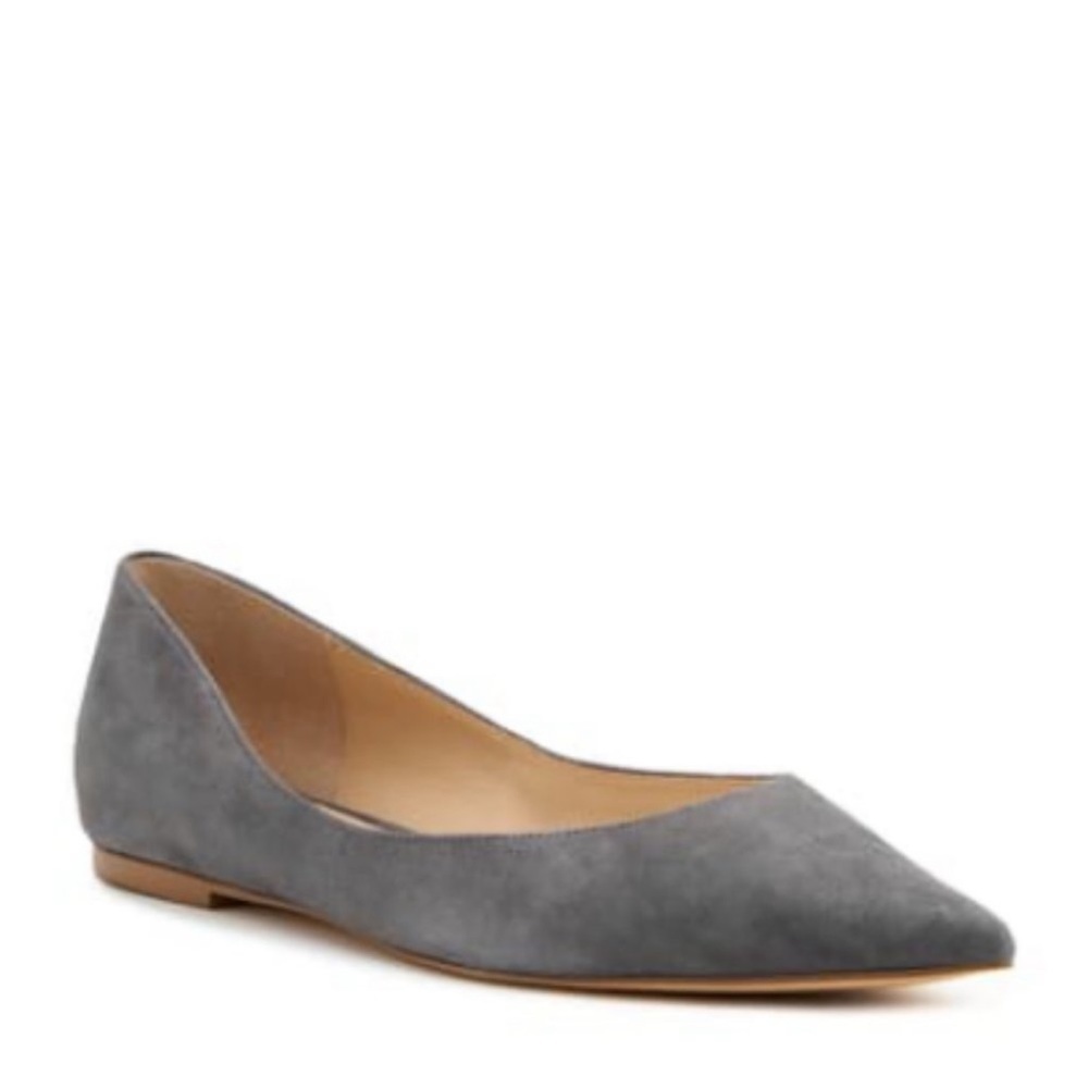 Botkier- Grey Annika Pointed Toe Suede Flats Size 6 - Picture 2 of 8